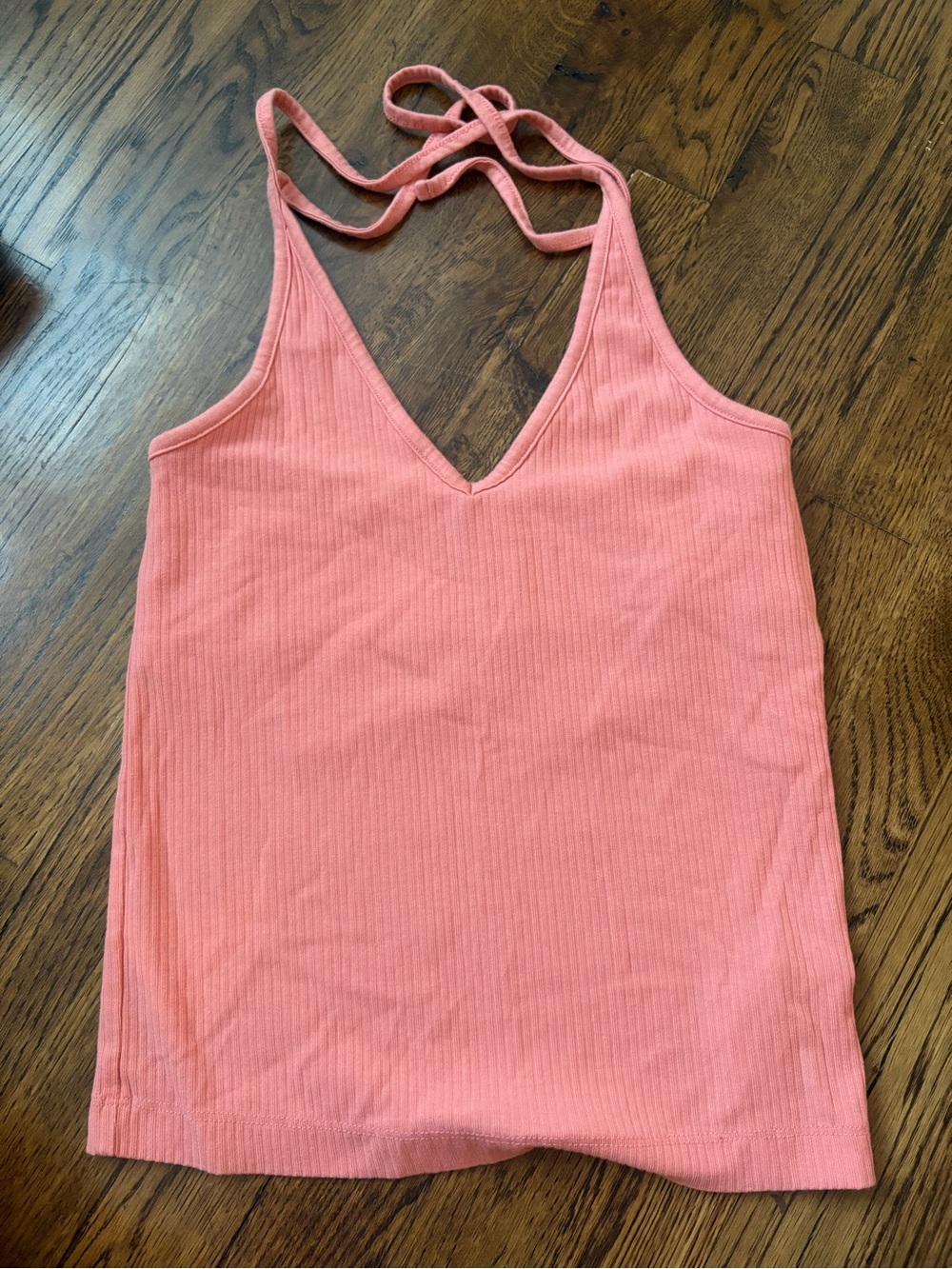 Old Navy Ribbed V-Neck Halter Tank Top - Coral